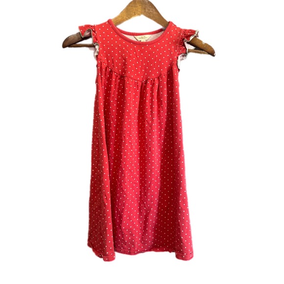 Matilda Jane Other - Matilda Jane‎ Polka Dot Dress Kids 10 Red Excellent Flutter Sleeve Cotton Blend